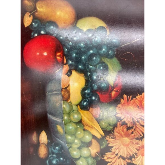Vintage Fruit & Floral Print Serving Trays  Set Of 2  1940s Kitchen Home Decor - Picture 4 of 8